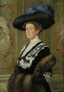 Ernst Oppler, Portrait einer Dame mit Hut